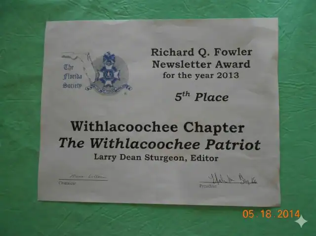 Newsletter 2013 Award