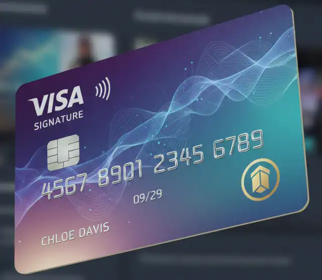 Image of a Visa Card at a slant